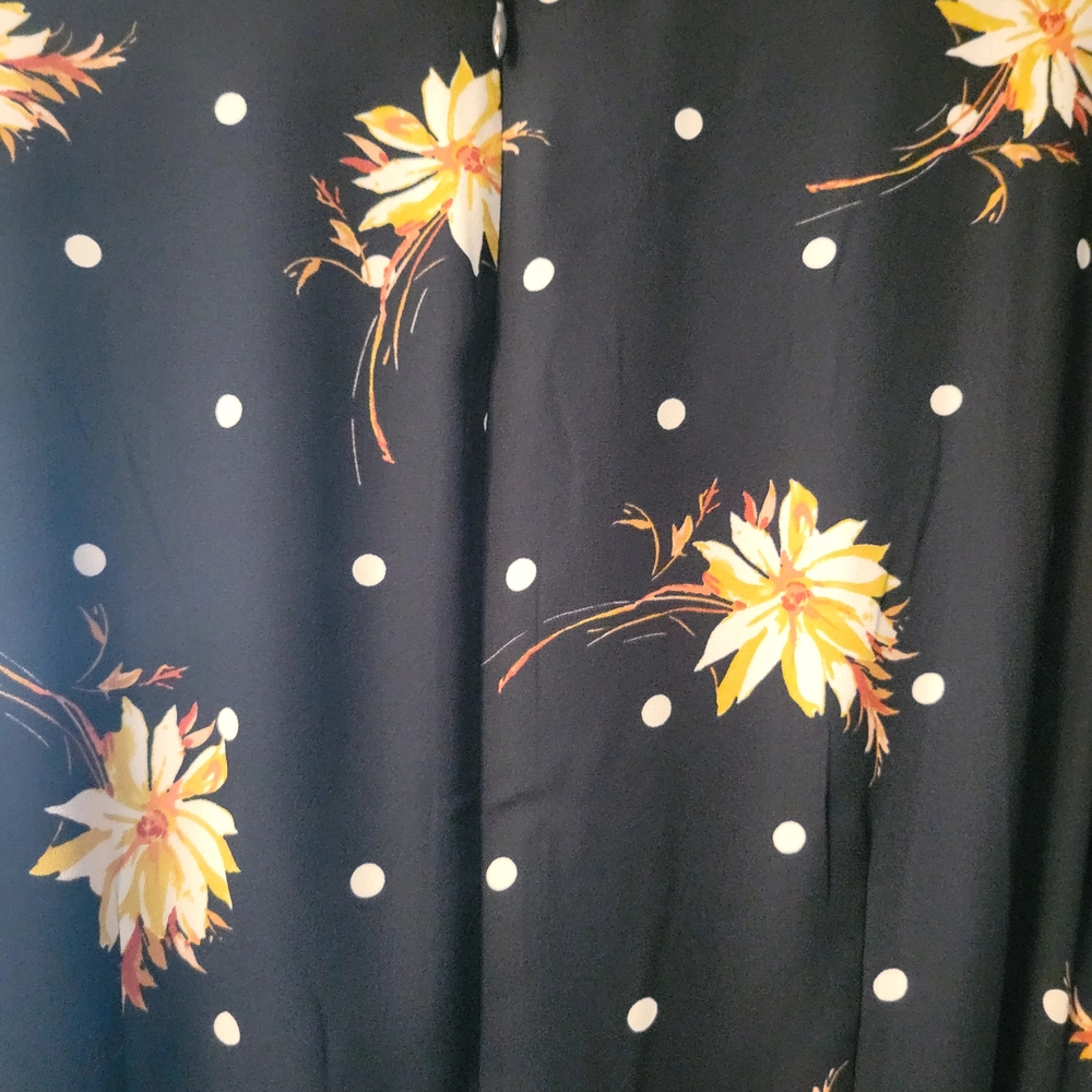 Banana Republic Factory Black Dress with Floral and Polka Dots - Picture 11 of 13